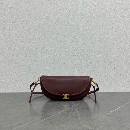 Celine halfmoon bag 103737 wine red